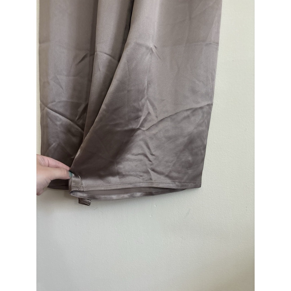 Dusan Italy Silk Wide Leg Pants Neutral Chic Minimalist Medium Quiet Luxury - Picture 4 of 6